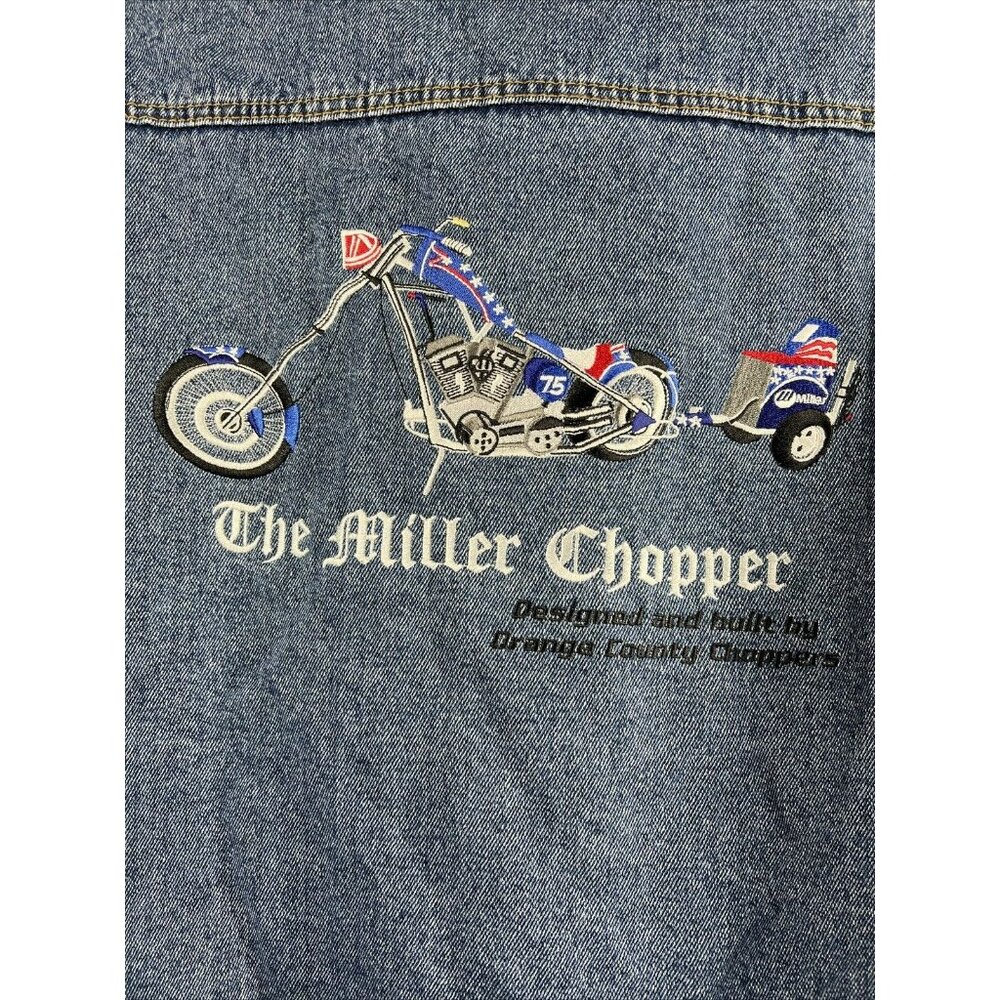 Port Authority Mens Miller Chopper Denim Trucker Jacket XL OC Choppers